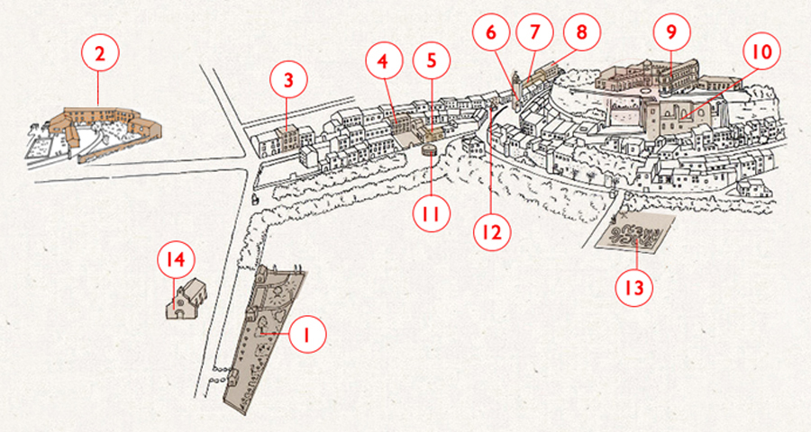 Plan du village de Grignan du Clair de la Plume et de Ferme Chapouton